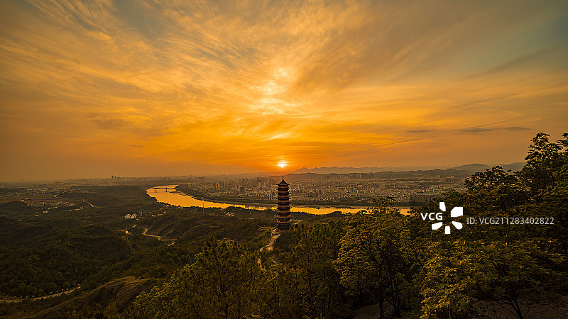 杨仙岭落日图片素材