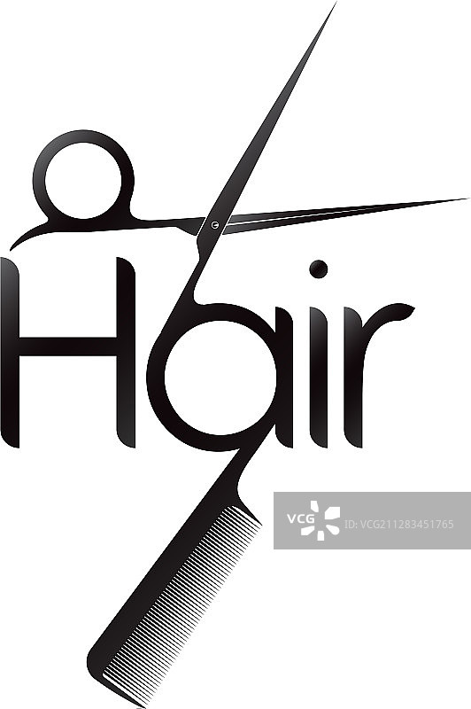 剪刀和梳子发型符号图片素材