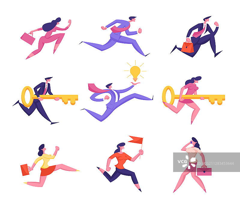 奔跑的商务人士图片素材