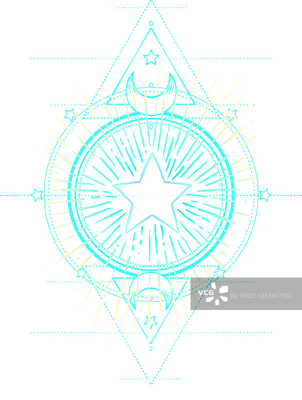 星星框架神圣几何阿育吠陀符号图片素材