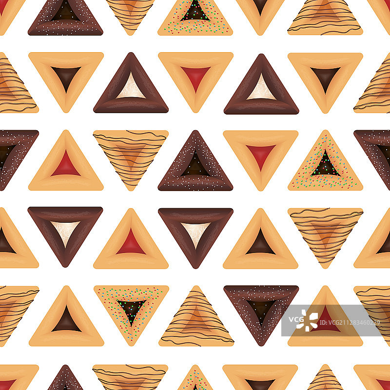 犹太普珥节哈曼日无缝图案图片素材