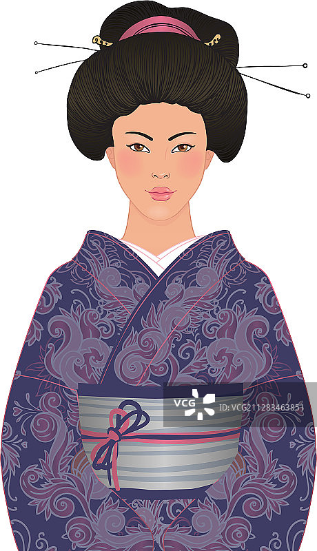 身着和服的日本女人图片素材