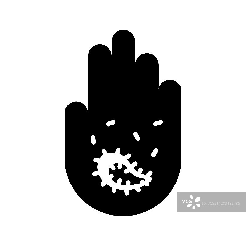带有微生物细菌的手部符号图片素材