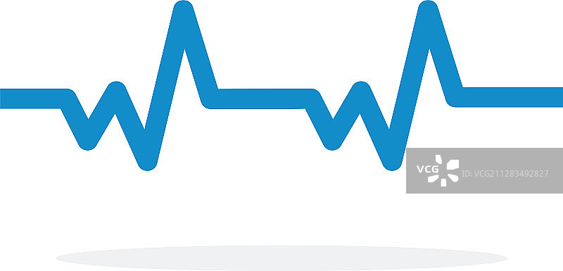 脉搏心电图图标，扁平隔离设计图片素材