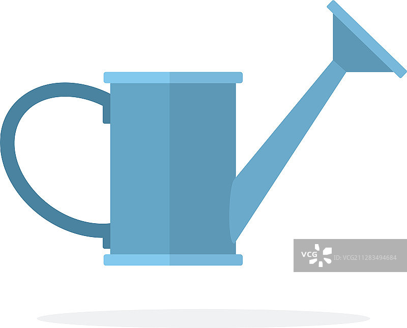 花园用金属喷壶（扁平风格，已隔离）图片素材