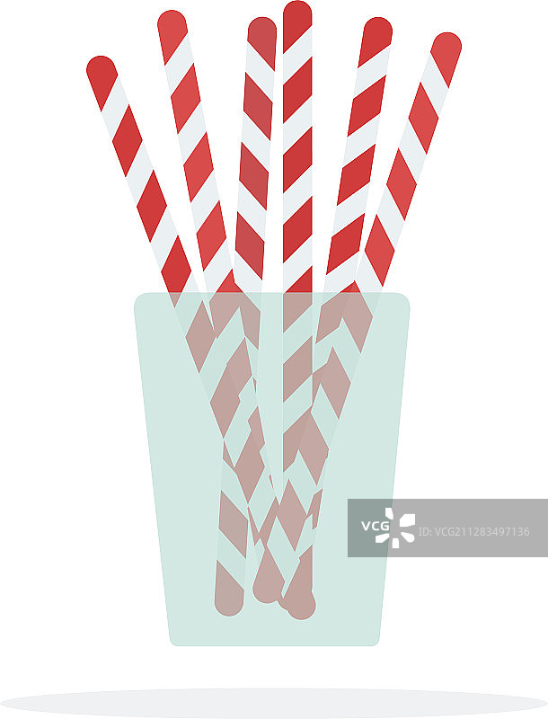 玻璃杯中的扁平鸡尾酒吸管图片素材