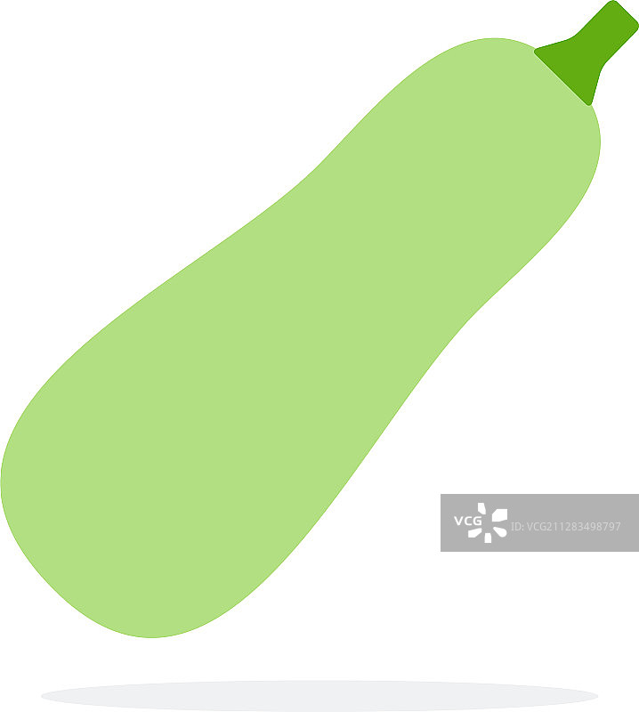 绿色西葫芦扁平隔离图片素材
