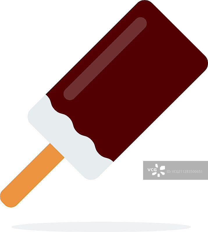 巧克力脆皮冰棍扁平风格图片素材