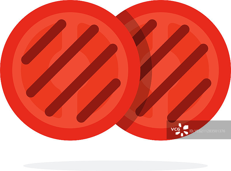 烤番茄圆片扁平风格隔离素材图片素材