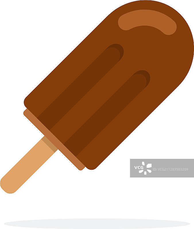 巧克力釉咖啡冰淇淋扁平风格图片素材