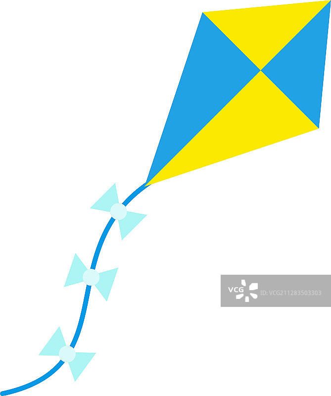 带尾巴的风筝扁平图标图片素材