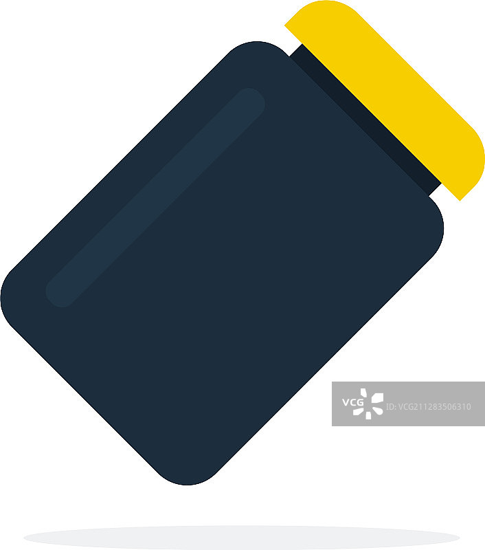 带黄色盖子的黑色蛋白质容器图片素材