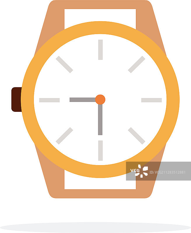 无表带机械手表扁平孤立图片素材