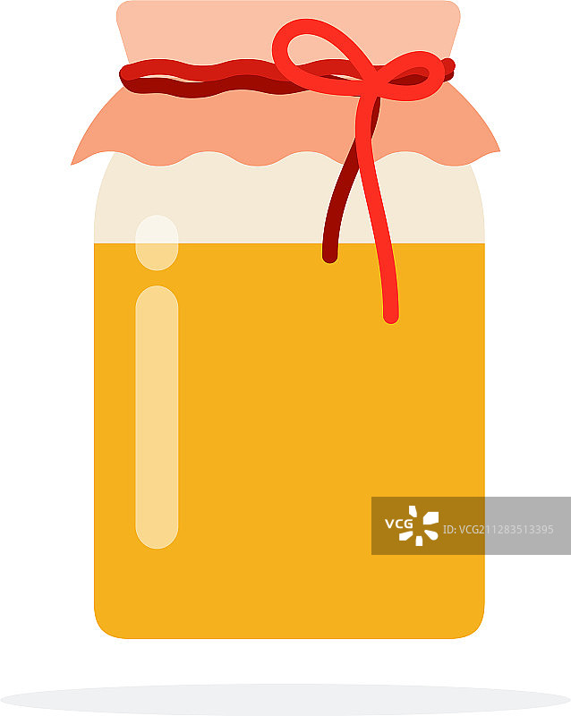 布艺绳盖玻璃蜂蜜罐图片素材