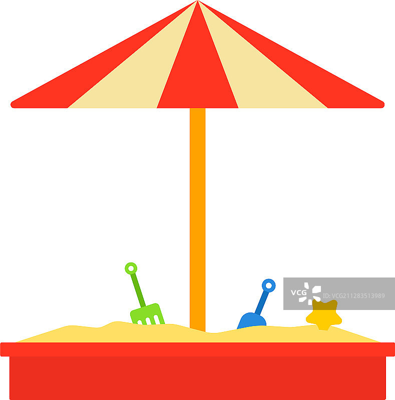 带有圆形图标的沙箱扁平隔离图图片素材