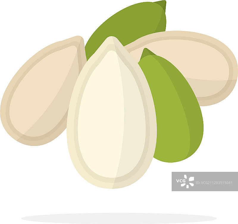 带壳和去皮的南瓜籽堆图片素材