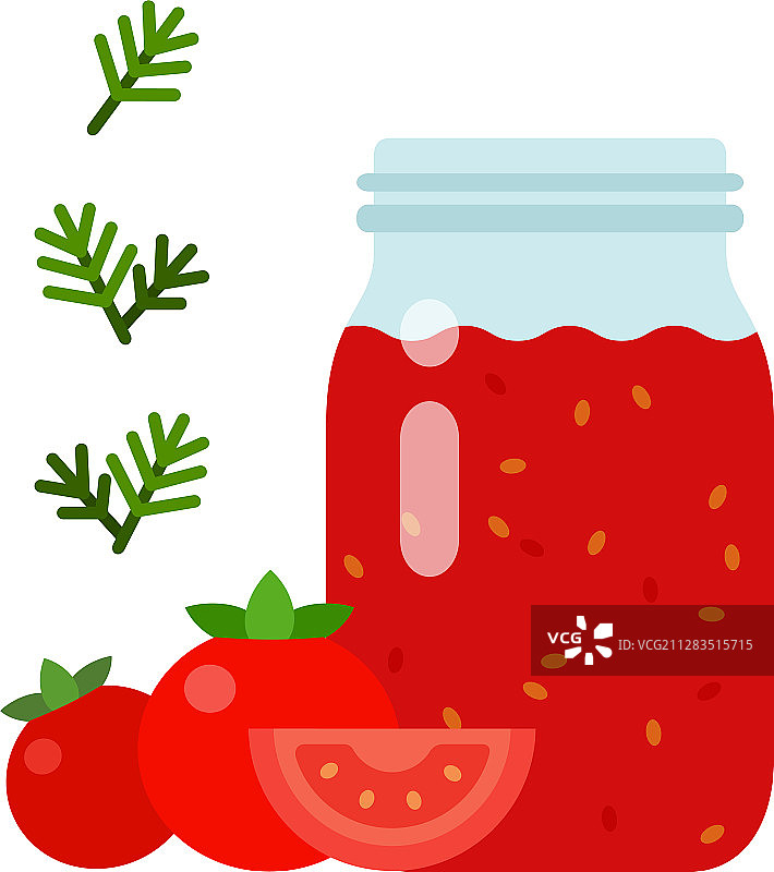 玻璃罐装番茄酱图片素材