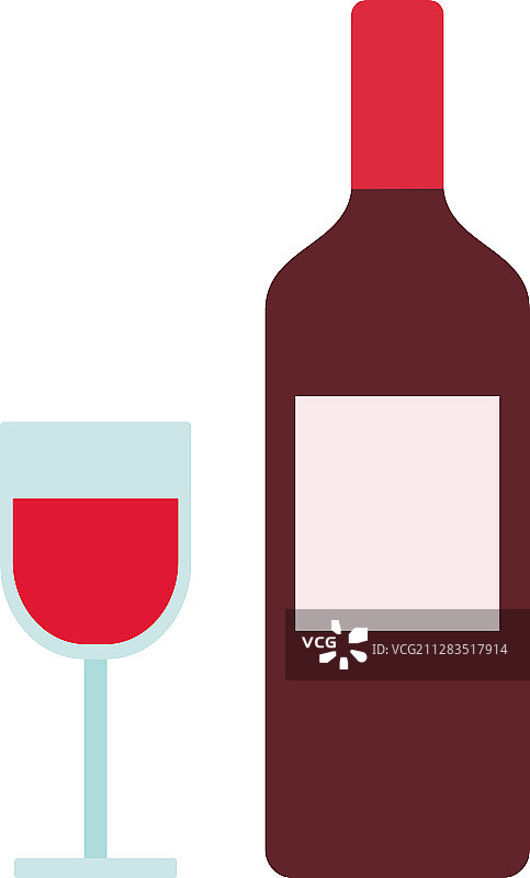 红酒酒瓶和酒杯图标图片素材