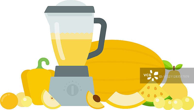 用搅拌机制作黄色蔬菜鸡尾酒图片素材