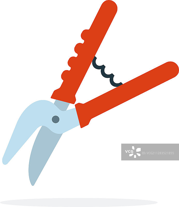 扁平风格的园艺剪刀图片素材