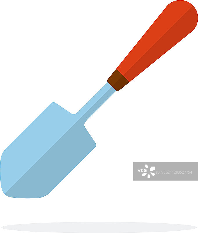 园艺铲扁平设计纯白背景图片素材