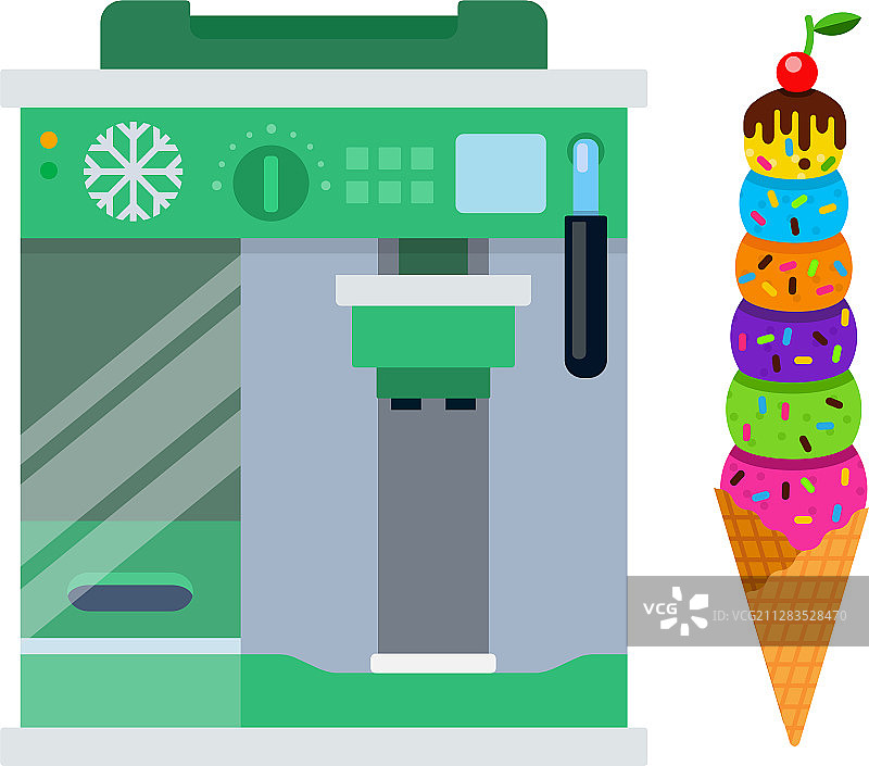 冰淇淋机与冰淇淋球塔图片素材