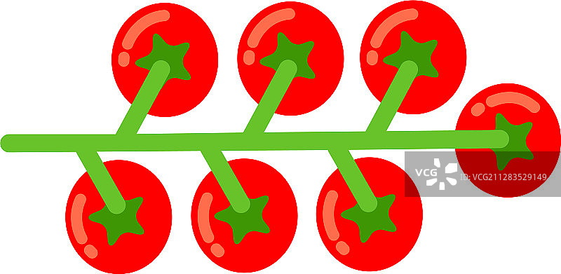 孤立的扁平樱桃番茄图标图片素材