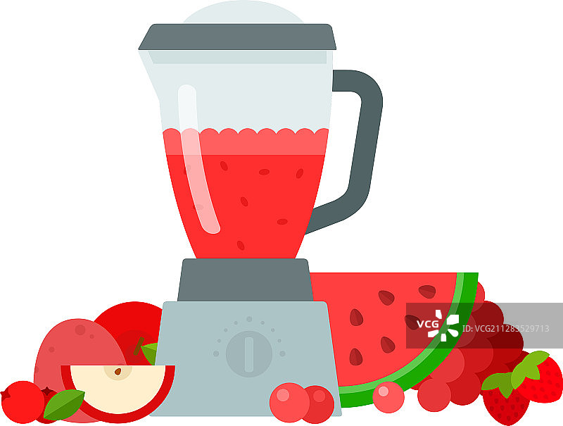 搅拌机中的红色浆果鸡尾酒图片素材