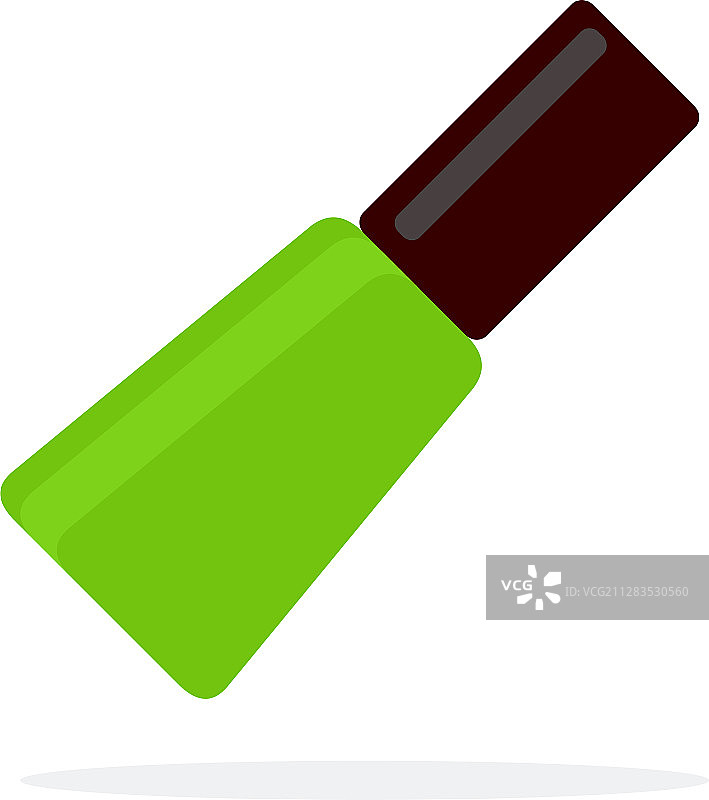 绿色指甲油扁平材料设计图片素材