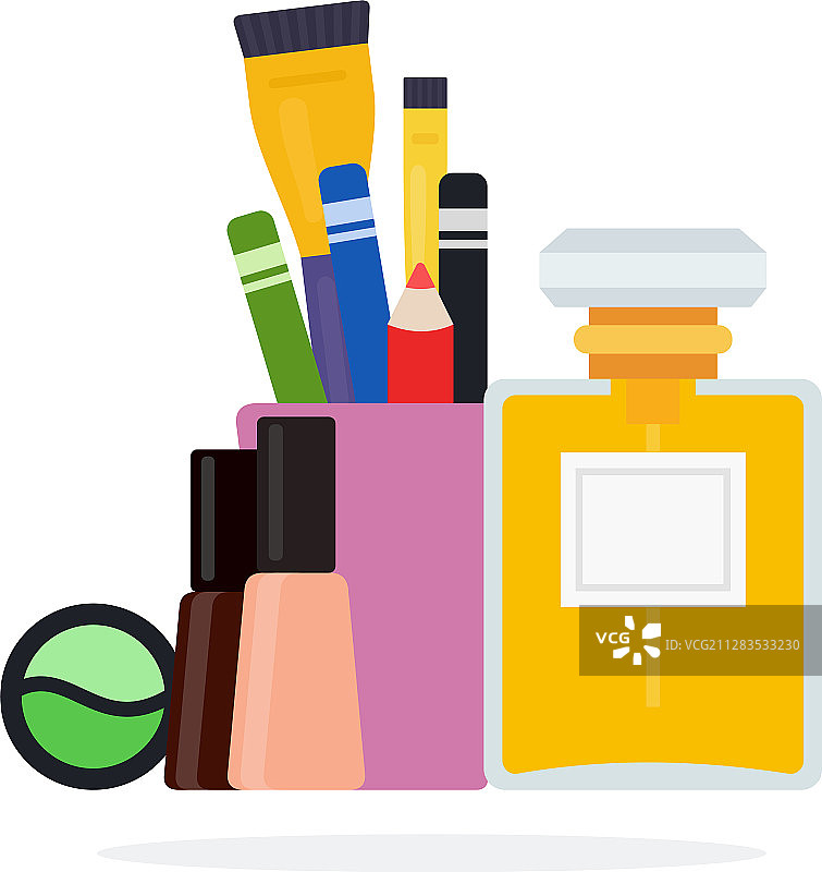 化妆套装图标扁平隔离图片素材