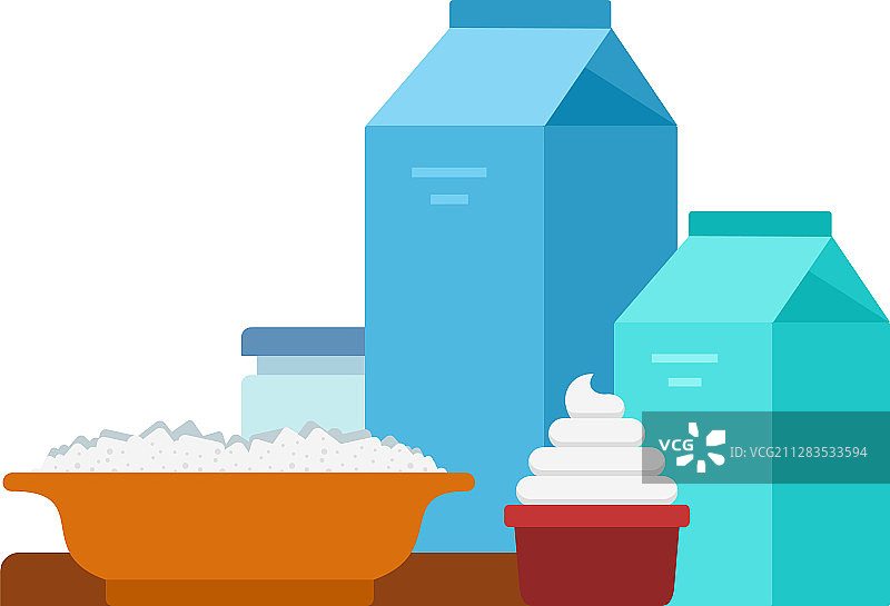 奶盒茅屋芝士奶油扁平独立图片素材