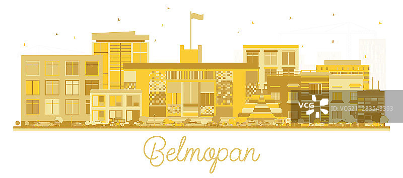 伯利兹贝尔莫潘城市天际线轮廓图片素材