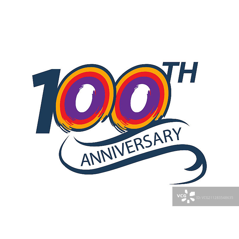 带阴影的100周年logo模板图片素材