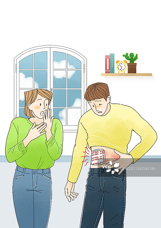 冬季人们的健康护理卡通插画005图片素材