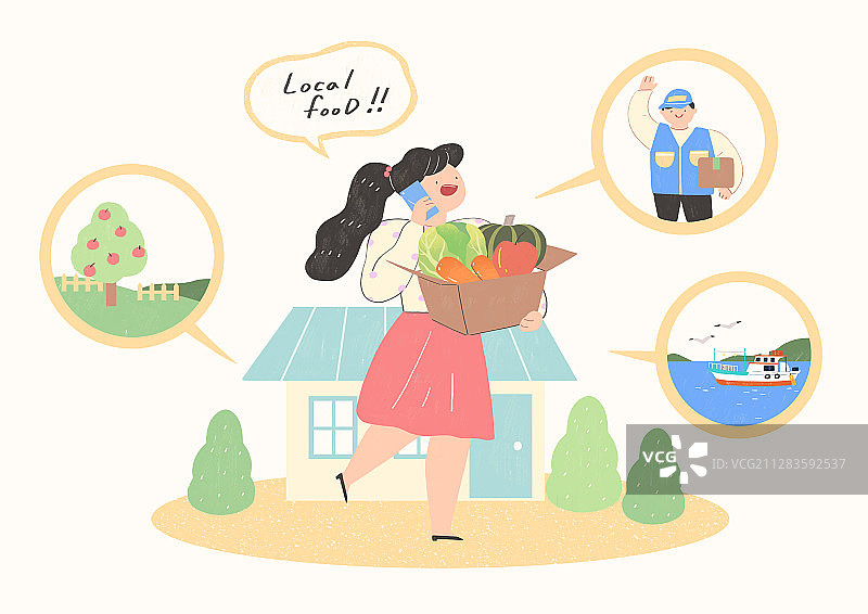 世界地球日概念：回收和绿色科技插画图片素材