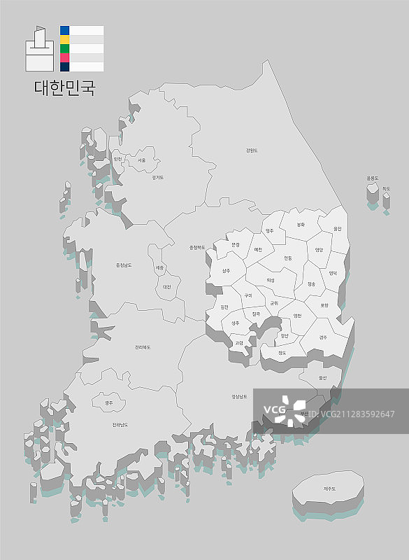 韩国当地地图线条矢量图023图片素材