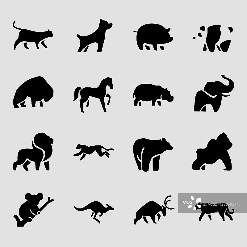 动物图标扁平插画合集003图片素材