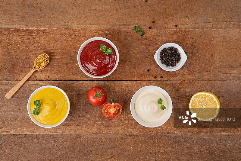 番茄酱、蛋黄酱、芥末酱汁合集119图片素材