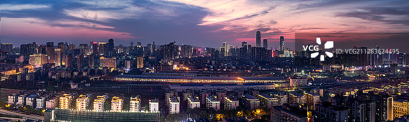 星城长沙晚霞全景图图片素材