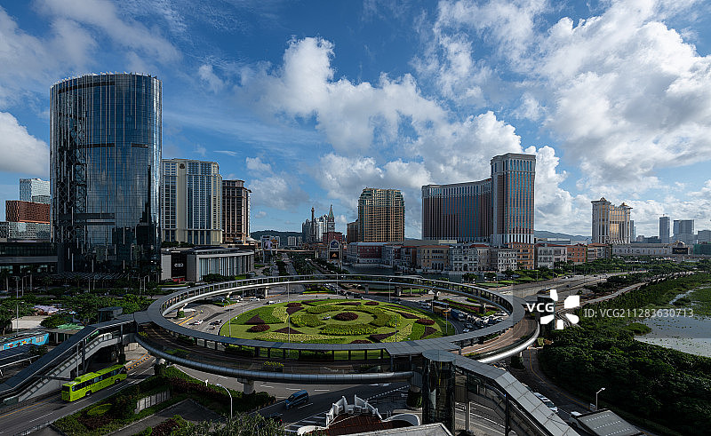 澳门氹仔酒店群城市风光图片素材