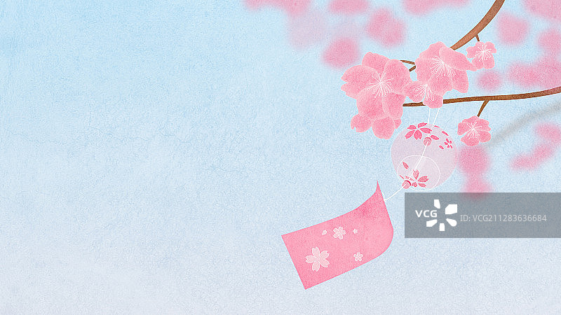 春天的樱花风铃图片素材