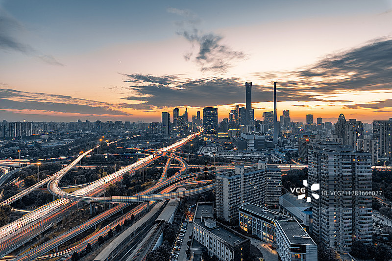 北京四惠桥夜景图片素材