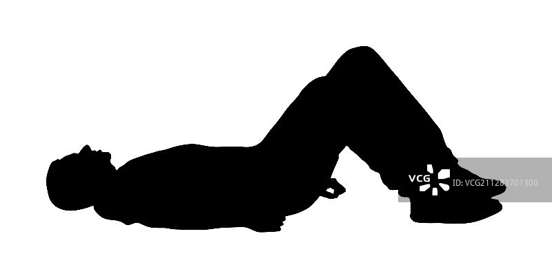 躺下的无意识男子轮廓图片素材