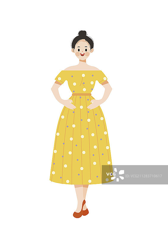 准备跳舞的女孩矢量插画图片素材