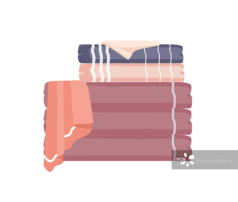 彩色浴室毛巾堆叠图片素材