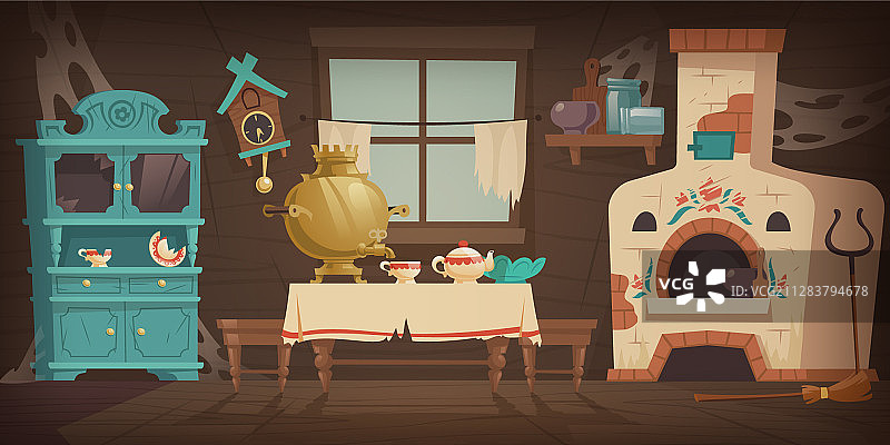 废弃的俄罗斯乌克兰乡村房屋图片素材