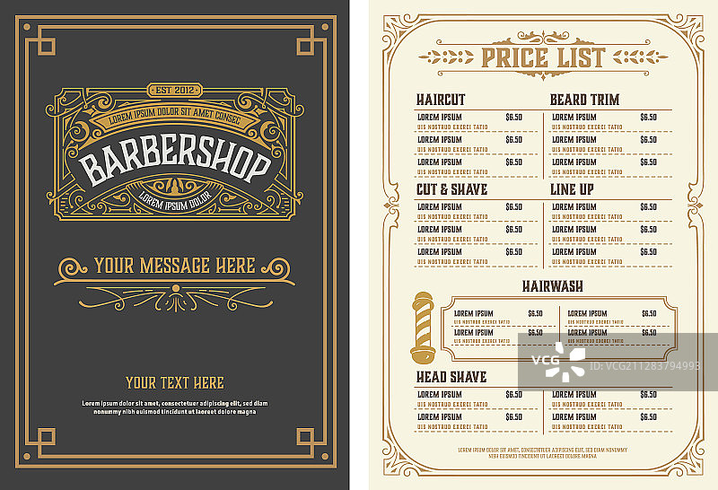 理发店价目宣传单分层设计图片素材