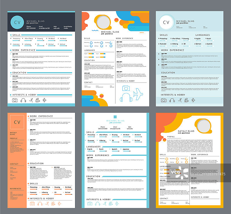 极简商务简历模板图片素材
