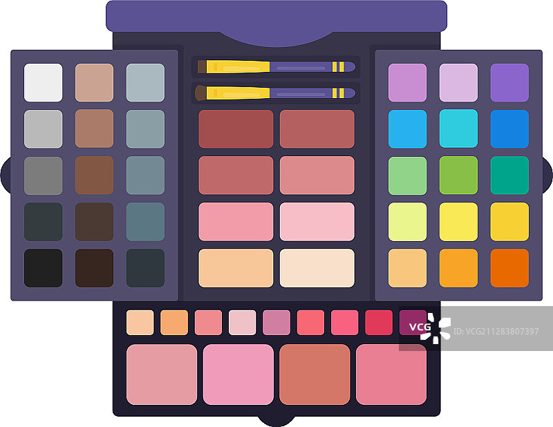 扁平风眼影腮红调色盘图片素材