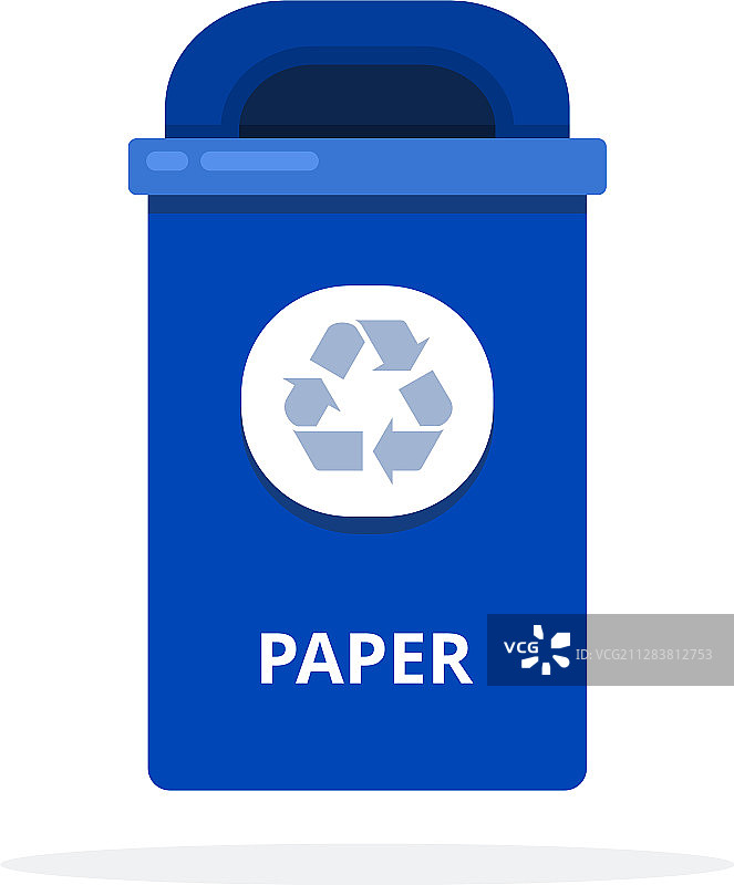 城市垃圾桶（纸张）扁平化图片素材